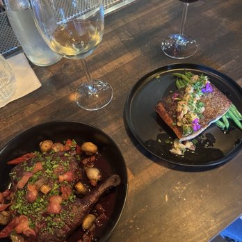 Le Nocturne - Chicken thigh and trout! 10/10. Flavorful, amazing presentation, perfect amount of food. - DJs Near Me - Livermore, California