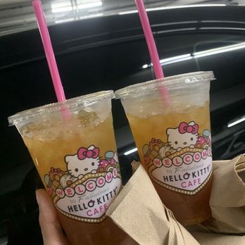Hello Kitty Cafe - mango ice tea ( 2 for $10) amazing with fresh fruit! - Themed Cafes Near Me - Las Vegas, Nevada Hello Kitty Cafe - mango ice tea ( 2 for $10) amazing with fresh fruit! - Themed Cafes Near Me - Las Vegas, Nevada