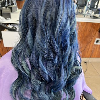 King Salon - Blue hair inside - Hair Salons Near Me - Houston, Texas