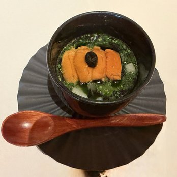 Addison - Shellfish chawanmushi, broccoli, bok choy, celtuce, black truffle - New American Near Me - San Diego, California Addison - Shellfish chawanmushi, broccoli, bok choy, celtuce, black truffle - New American Near Me - San Diego, California