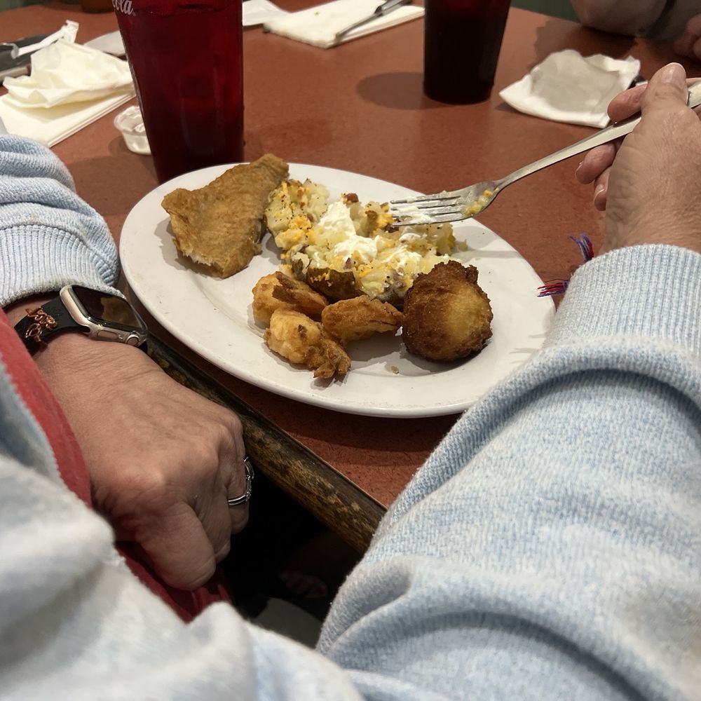 Jim Shaw's Restaurant - Shrimp, Tilapia, baked potato and hush puppies. - Seafood Near Me - Macon, Georgia Jim Shaw's Restaurant - Shrimp, Tilapia, baked potato and hush puppies. - Seafood Near Me - Macon, Georgia