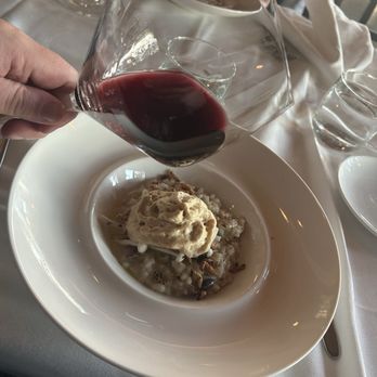 Old Vines Restaurant - Mushroom risotto with red blend - Canadian (New) Near Me - Kelowna, British Columbia