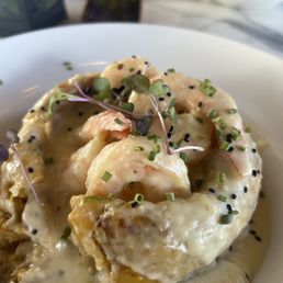 Mofongo w/ shrimp in creamy garlic sauce Mofongo w/ shrimp in creamy garlic sauce