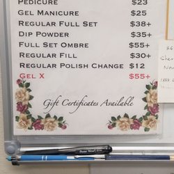 Elegant Nails - Services menu 4/4/2023.