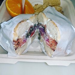 Le Croissant Cafe - Our lox bagel.  You can taste the freshness
