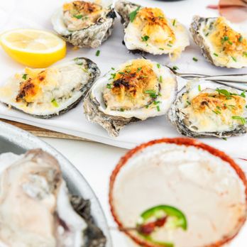 d'Alba - Grilled oysters & spicy margarita - New American Near Me - Magnolia, Texas d'Alba - Grilled oysters & spicy margarita - New American Near Me - Magnolia, Texas