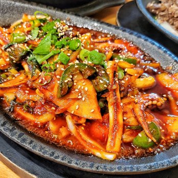 Dae Bak Korean Restaurant - Spicy sautéed squid - Korean Near Me - Mint Hill, North Carolina Dae Bak Korean Restaurant - Spicy sautéed squid - Korean Near Me - Mint Hill, North Carolina