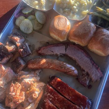 Seasoned Swine BBQ - Swinoceros- pulled pork, pulled chicken, ribs, brisket, jalapeño cheddar sausage, burnt ends, OG Mac, Green Chile Mac, green beans - Barbeque Near Me - Golden, Colorado
