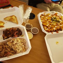 sampler plate and loaded fries