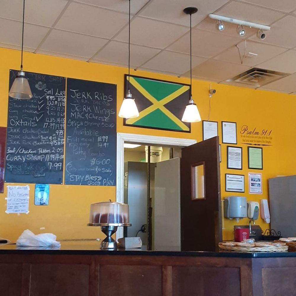 K&S Jerk Shop - Ordering counter plus menu board - Caribbean Near Me - Dacula, Georgia