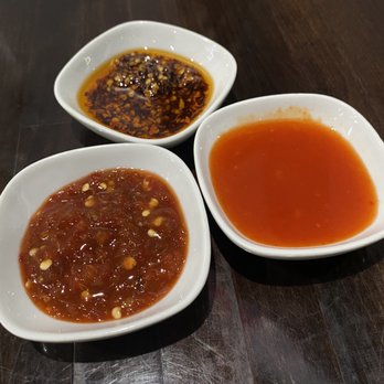 Rice & Spicy - Various chili sauces- I asked for the sambal, I love spicy! - Thai Near Me - San Antonio, Texas Rice & Spicy - Various chili sauces- I asked for the sambal, I love spicy! - Thai Near Me - San Antonio, Texas