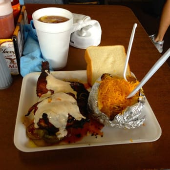 SAW's BBQ - Barbecue Chicken with White Sauce and Baked Potato - Barbeque Near Me - Homewood, Alabama