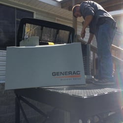 Anytime Electric - Billy working hard, installing a generator