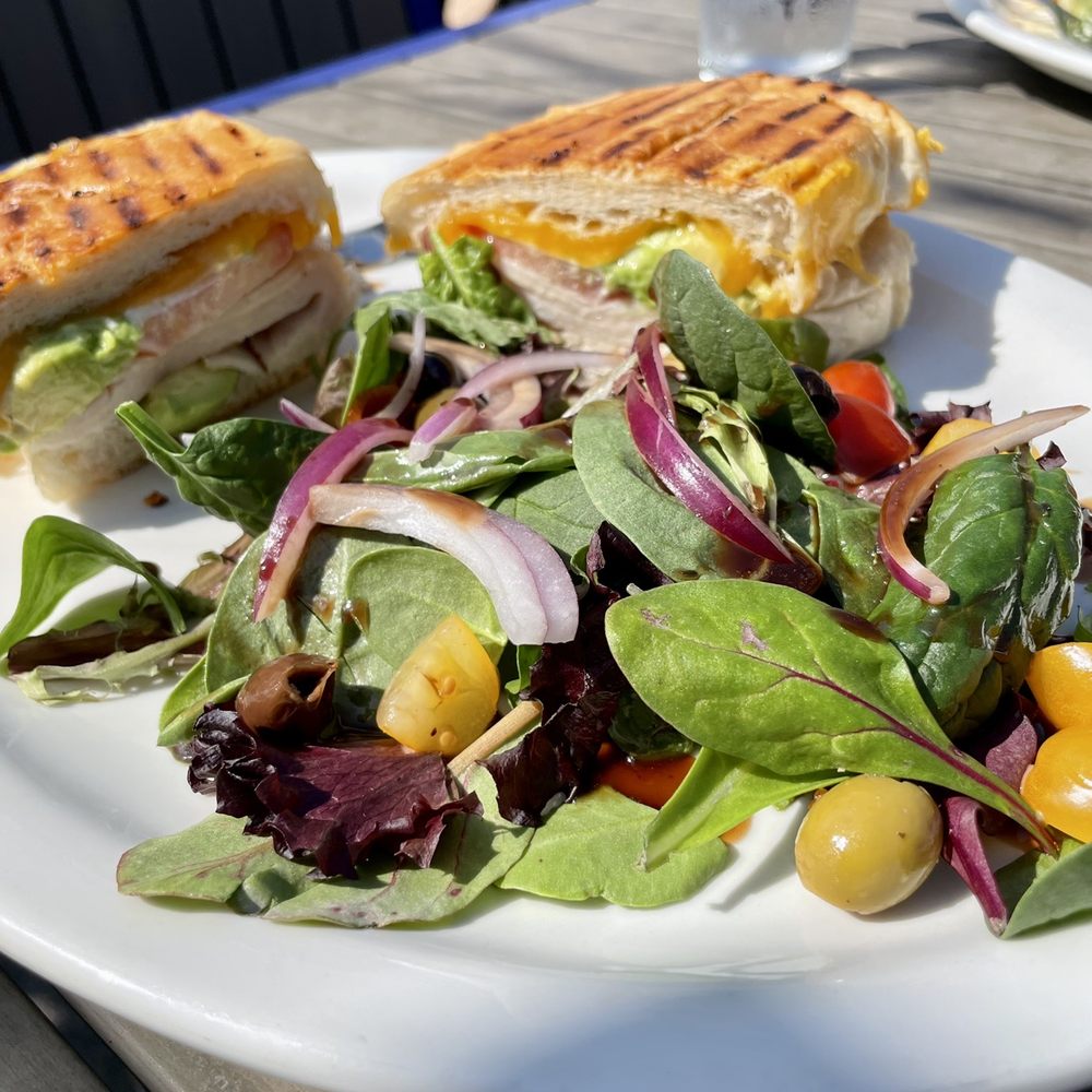 Zinna's Bistro - Turkey Avocado Panini with Houze Salad - Italian Near Me - Cranbury, New Jersey