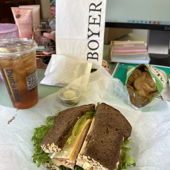 The Boyer Bakery - Turkey sammich, iced black tea from Dutch Bros. - Bakeries Near Me - Surprise, Arizona