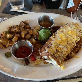 The Crooked Duck - Breakfast Wet Burrito with Bacon & Egg - New American Near Me - Long Beach, California The Crooked Duck - Breakfast Wet Burrito with Bacon & Egg - New American Near Me - Long Beach, California