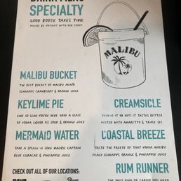 Front of Drink Menu Front of Drink Menu