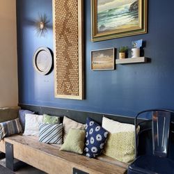 Vovomeena - Love the blue accent wall and decor