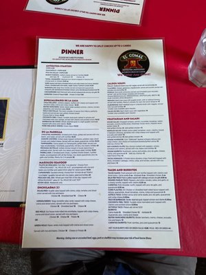 Menu photo 5 El Comal North Park San Diego, CA