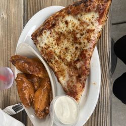 Cheese slice and wings lunch combo