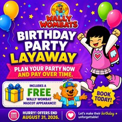 Plan you child's birthday celebration and pay off over time. Speak with our party coordinator to plan your event.