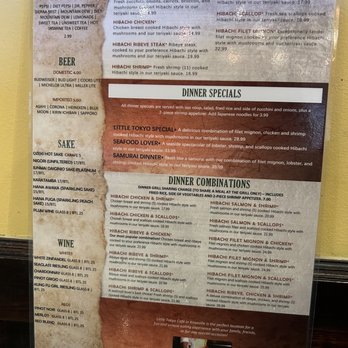 Little Tokyo - Menu front - Japanese Near Me - Knoxville, Tennessee