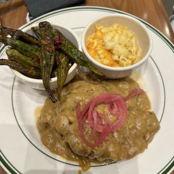 Fixins Soul Kitchen - Okra, Mac n Cheese, smothered pork chops. - Soul Food Near Me - Tulsa, Oklahoma