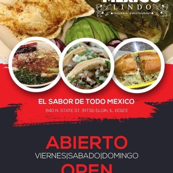 Mexico Lindo - a flyer for a mexican restaurant - Mexican Near Me - Elgin, Illinois Mexico Lindo - a flyer for a mexican restaurant - Mexican Near Me - Elgin, Illinois