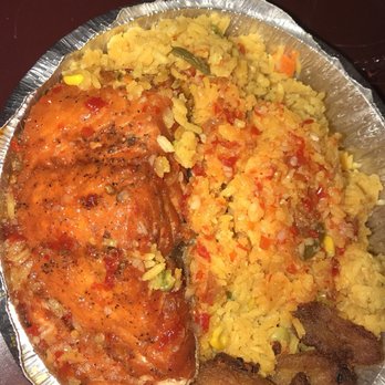 OB's Bakery and Restaurant - Yellow rice , sweet plantains and sweet chili salmon. - Bakeries Near Me - Jamaica, New York OB's Bakery and Restaurant - Yellow rice , sweet plantains and sweet chili salmon. - Bakeries Near Me - Jamaica, New York