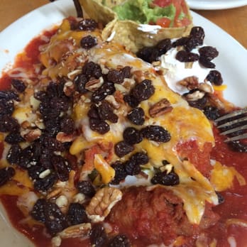 La Bodega Mexican Restaurant & Bar - Half-order Shrimp chili rellenos with everything (raisins and pecans) - Mexican Near Me - Odessa, Texas La Bodega Mexican Restaurant & Bar - Half-order Shrimp chili rellenos with everything (raisins and pecans) - Mexican Near Me - Odessa, Texas