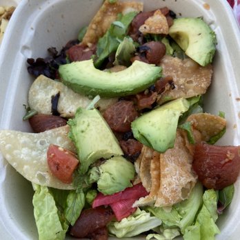 Salty's Beach House Restaurant - Vegan Tuna Salad: Asian inspired seasoned tomatoes to taste like tuna with fresh avocado. Crispy "wonton" skin adds a wonderful crunch. - Seafood Near Me - Penticton, British Columbia Salty's Beach House Restaurant - Vegan Tuna Salad: Asian inspired seasoned tomatoes to taste like tuna with fresh avocado. Crispy "wonton" skin adds a wonderful crunch. - Seafood Near Me - Penticton, British Columbia