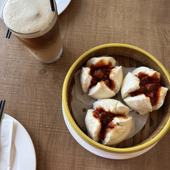 606 - BBQ Pork Bun and Son of Hong Kong Milk Tea - Hong Kong Style Cafe Near Me - San Francisco, California