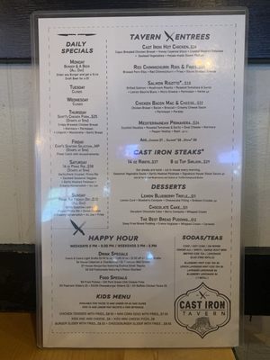 Menu photo 1 Cast Iron Tavern Golden, CO