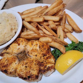 Diamond Shoals - Fresh catch of the day- Wahoo with mashed potatoes and fries. - Seafood Near Me - Buxton, North Carolina Diamond Shoals - Fresh catch of the day- Wahoo with mashed potatoes and fries. - Seafood Near Me - Buxton, North Carolina