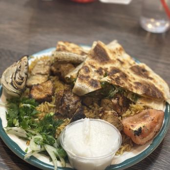 Aspasia - chicken tawouk plate with rice - Middle Eastern Near Me - Tucson, Arizona