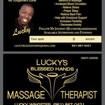 Luckys Blessed Hands - My business cards - Massage Near Me Luckys Blessed Hands - My business cards - Massage Near Me