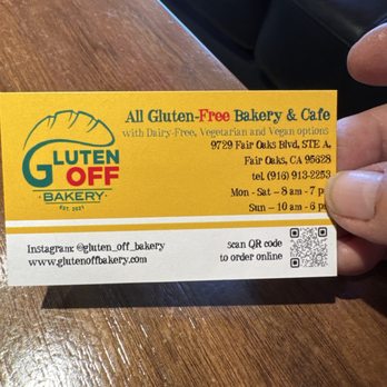 Gluten OFF Bakery - Their Business card - Bakeries Near Me - Fair Oaks, California Gluten OFF Bakery - Their Business card - Bakeries Near Me - Fair Oaks, California