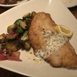 Potato crusted snapper & Brussels - fantastic!