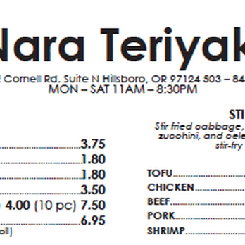 Nara Teriyaki - Japanese Near Me - Hillsboro, Oregon Nara Teriyaki - Japanese Near Me - Hillsboro, Oregon