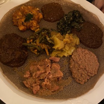 Mesobrestaurant.Com - Meat sampler for two with 4 choices of vegetables - Ethiopian Near Me - Montclair, New Jersey