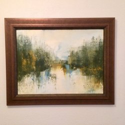You & I Framing & Gallery - Snapshot of our challenging oil painting. I wanted to show the little gold reflectiveness in the double frame. Came out great!