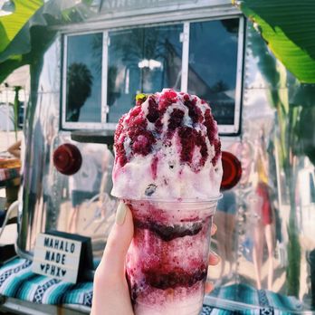 Mahalo - Berry lavender with honey lavender ice cream - Shaved Ice Near Me
