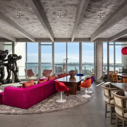 Cabinets Extraordinaire - Living room of Sarasota Vue penthouse build-out