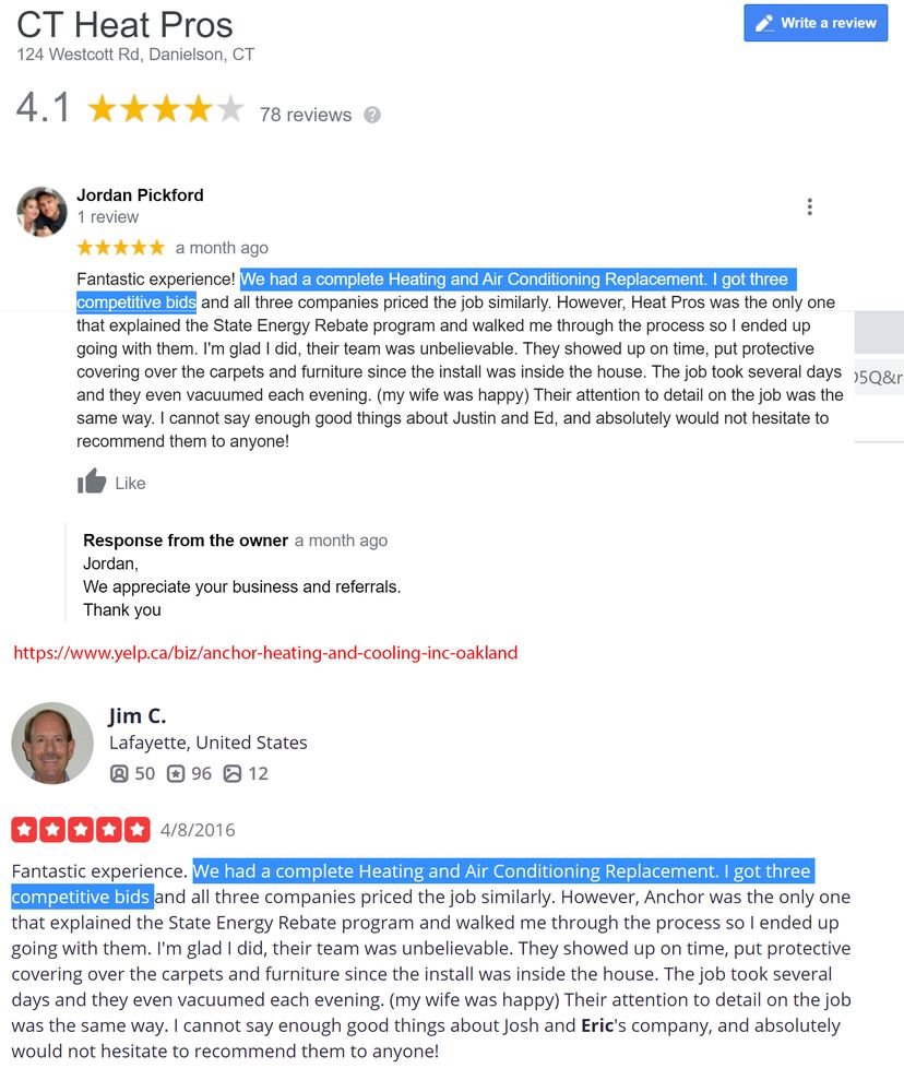 Slide of CT Heat Pros of Northeast Connecticut