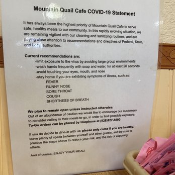 Mountain Quail Cafe - Covid caring - American Near Me - Quartzsite, Arizona