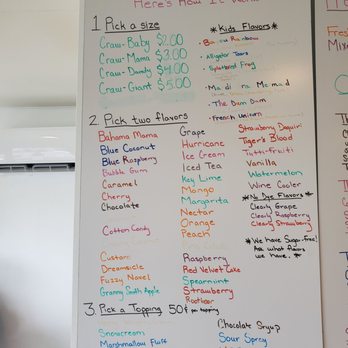 Boudreaux's Snowballs & Seafood - Menu for snowballs - Shaved Ice Near Me - Augusta, Georgia