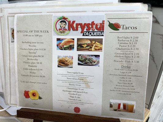 Menu photo 5 Krystal taqueria Bastrop, TX Menu photo 5 Krystal taqueria Bastrop, TX