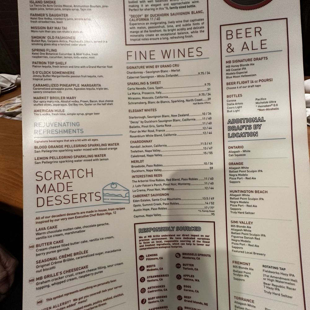 MB Grille - Drink and dessert menu - New American Near Me - Simi Valley, California MB Grille - Drink and dessert menu - New American Near Me - Simi Valley, California