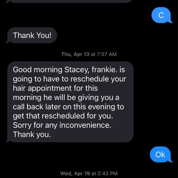 Salon Siren - Text of read but never responded to message - Hair Stylists Near Me - Tampa, Florida Salon Siren - Text of read but never responded to message - Hair Stylists Near Me - Tampa, Florida