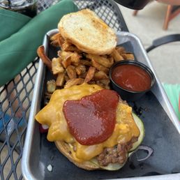 Kids burger with homemade ketchup Kids burger with homemade ketchup